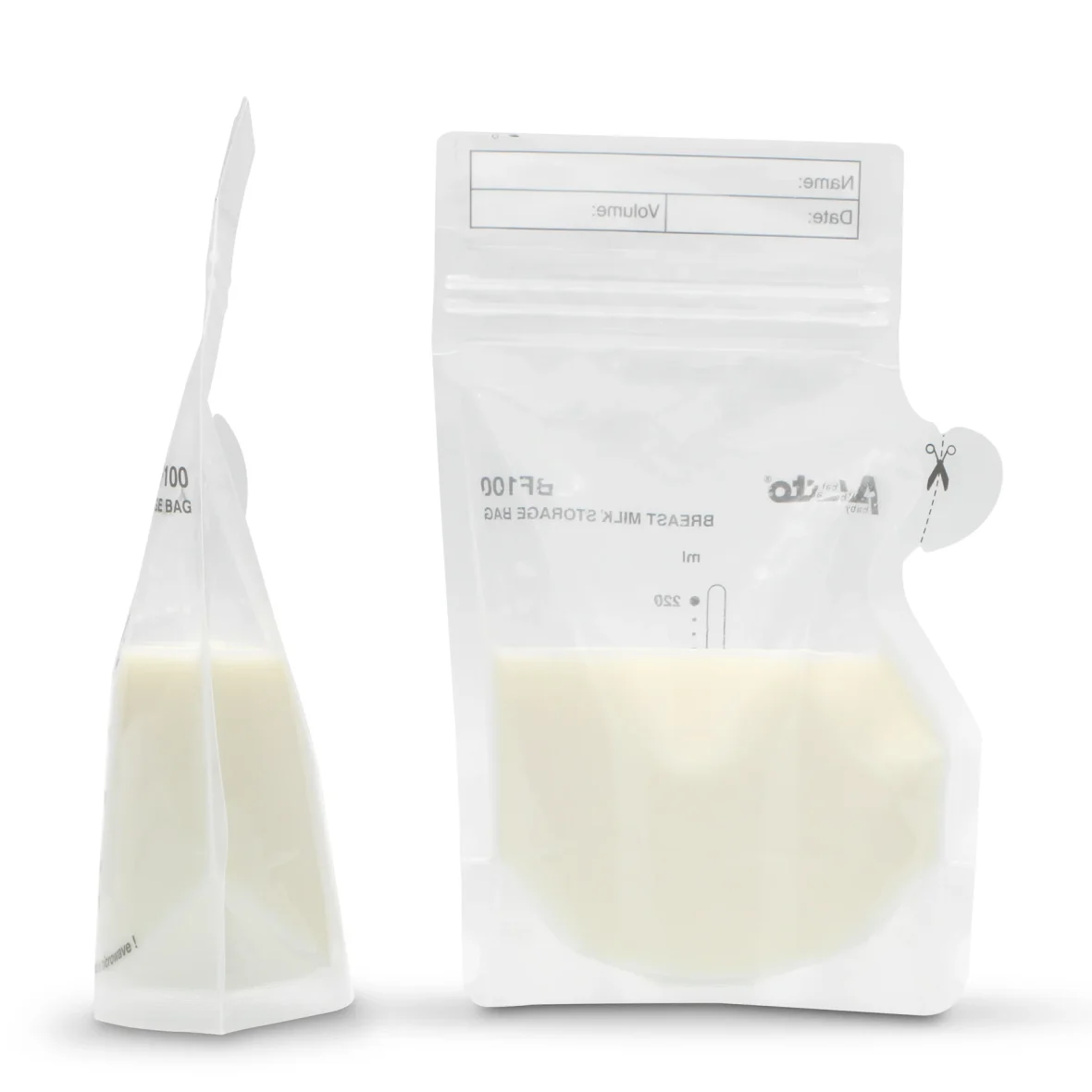 100 pièces Sacs de conservation lait maternel 220ml,