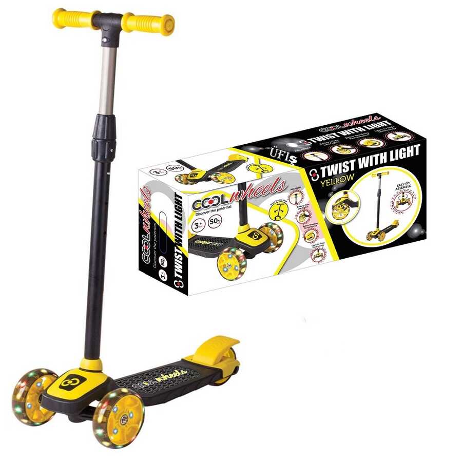 Trottinette 3 roues lumineuse jaune